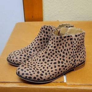 Leopard print little girl's Ankle boots